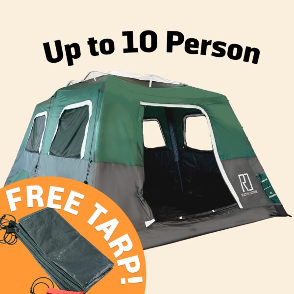Derrari 10‑Person XL Cabin Tent + Free Waterproof Tarp (EU Stock)